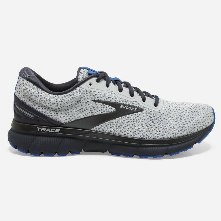 Brooks Trace Mens Adaptive Road Running Shoes - Ebony Grey /Oyster/Blue - Philippines (496308HVK)